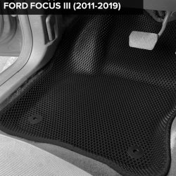 3D коврики EVA с бортами Ford Focus III седан, хэтчбек, универсал (2011-2015)